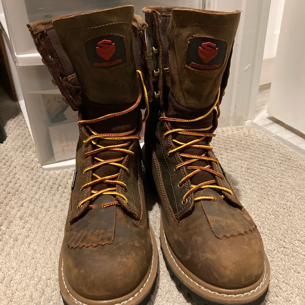 Sureway work boots size 10 1/2 waterproof, no tags but as you can see never worn